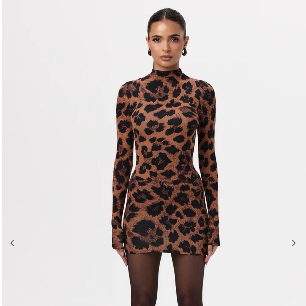 Naked wardrobe Leopard Print Dress & tights set